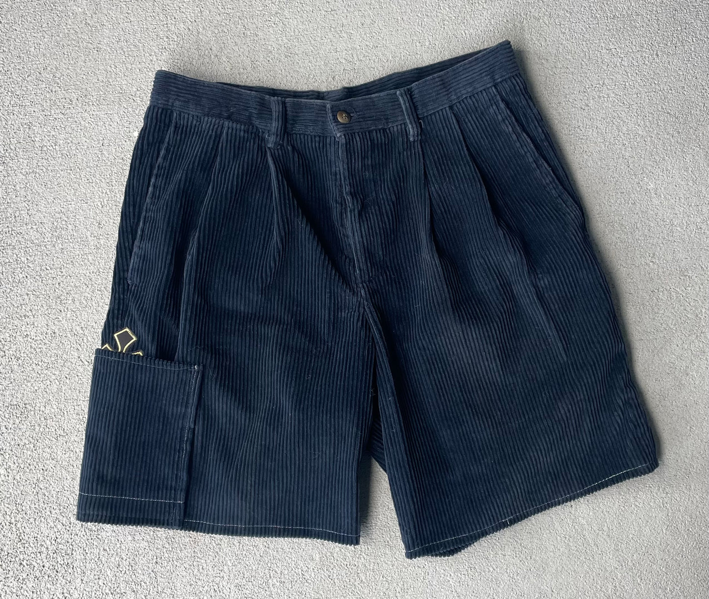Navy corduroy shorts