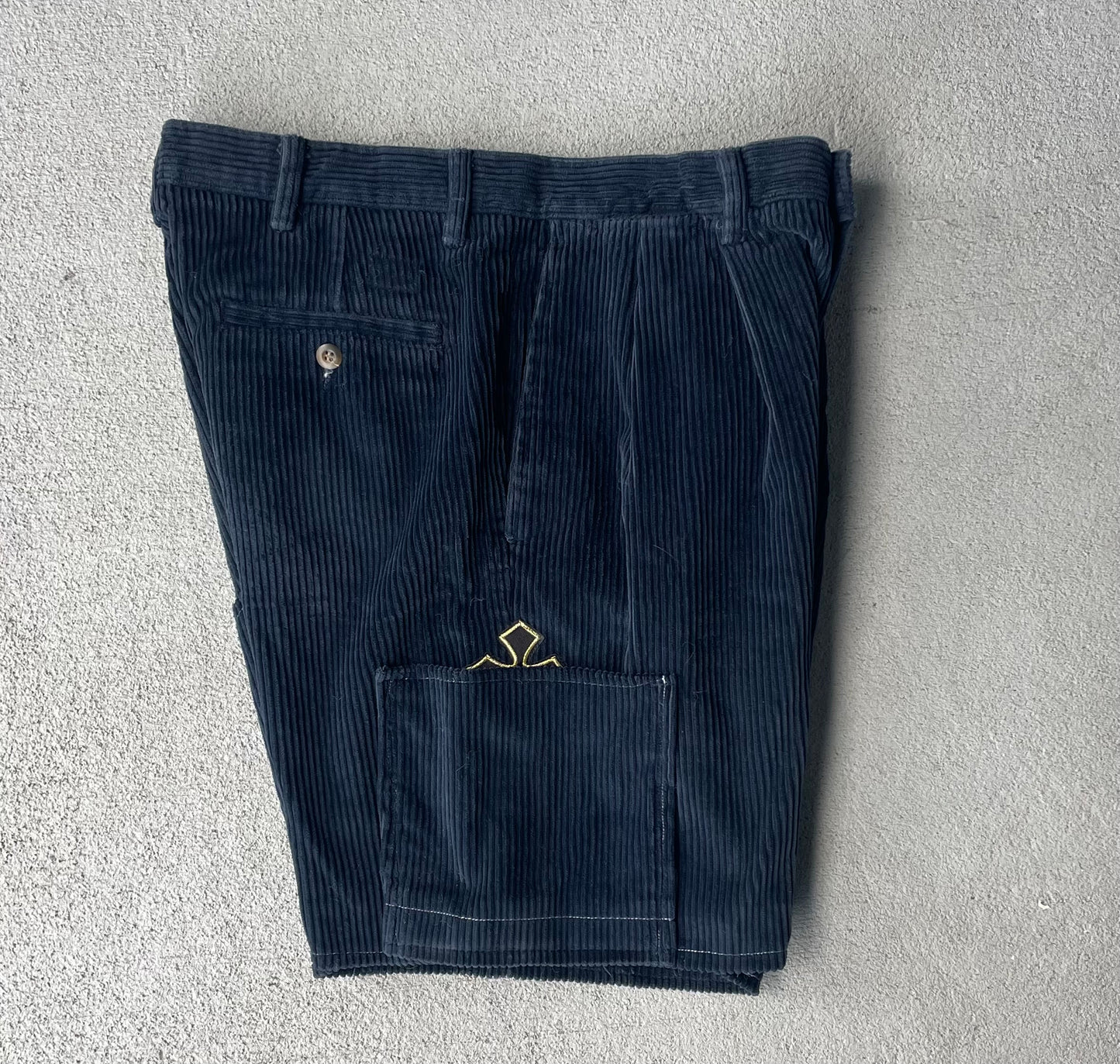 Navy corduroy shorts