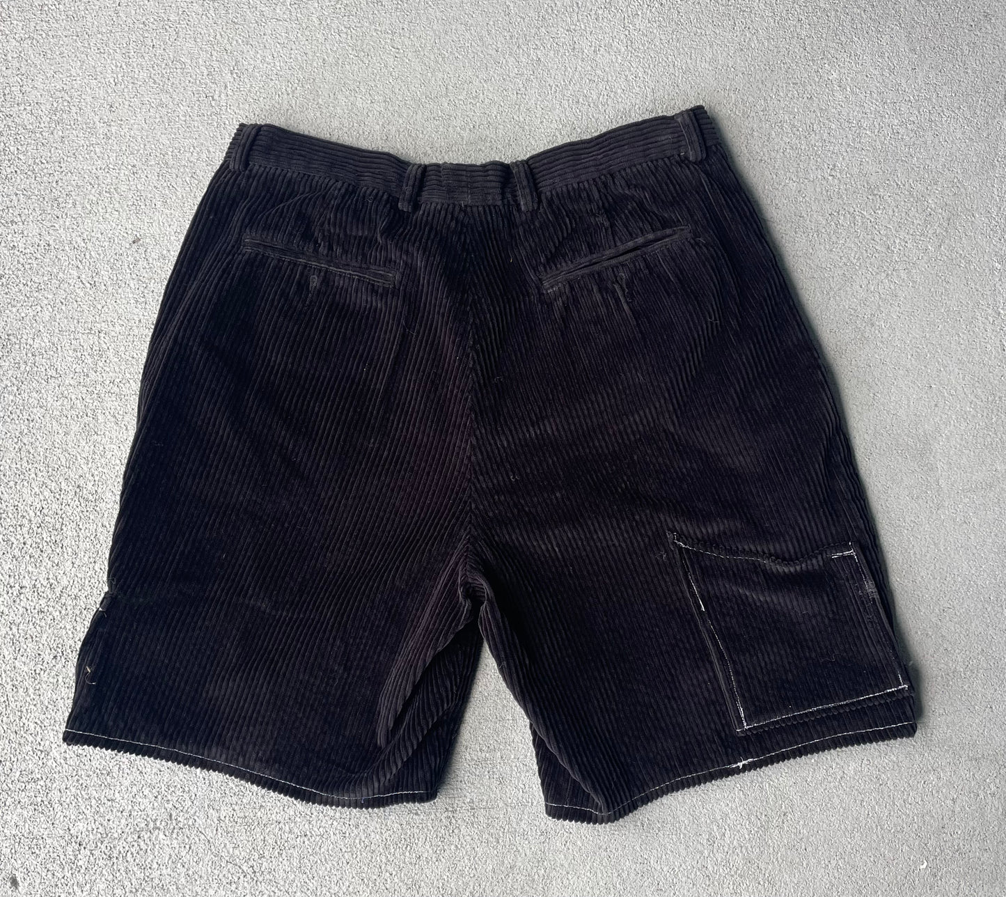 Black corduroy shorts