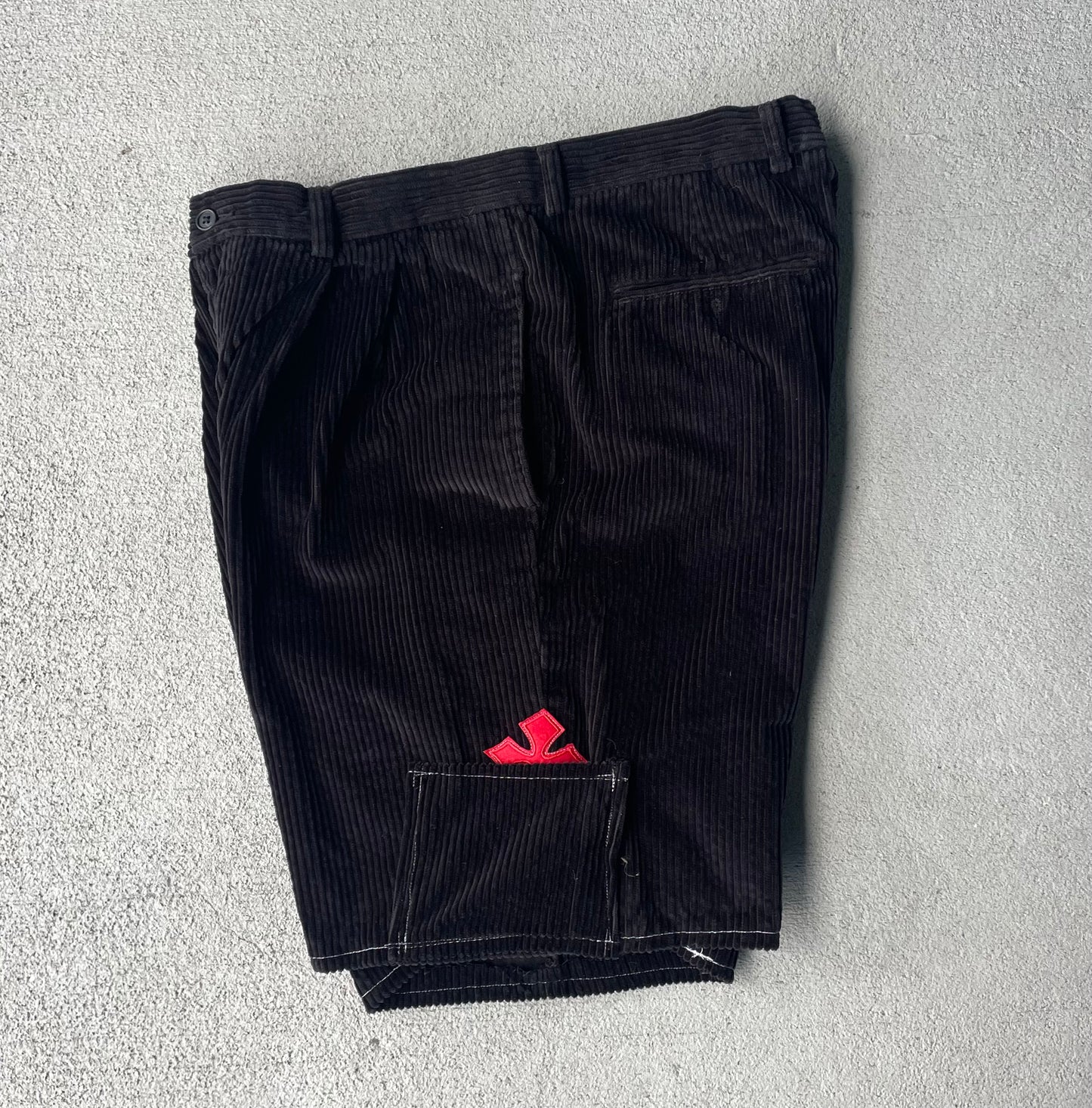 Black corduroy shorts